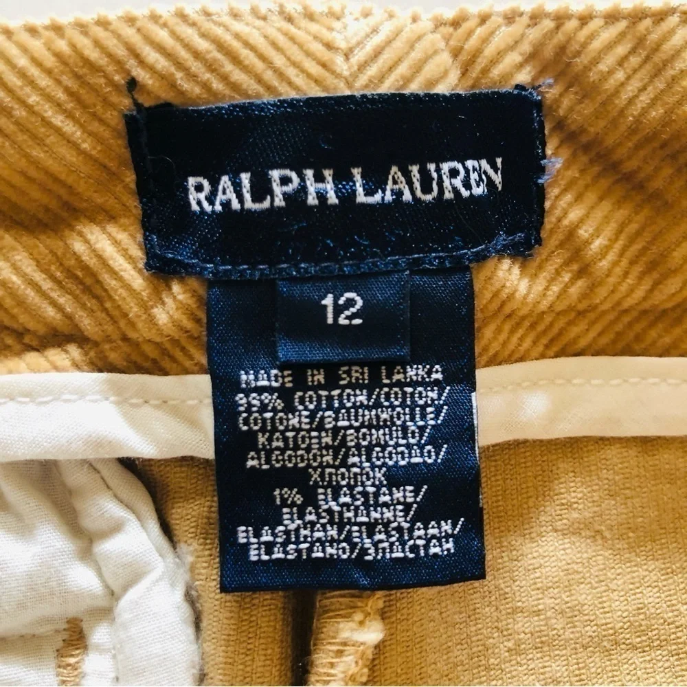 Ralph Lauren ChildrensWear Boys Chino Corduroy Trousers Pants Size 12 Youth
